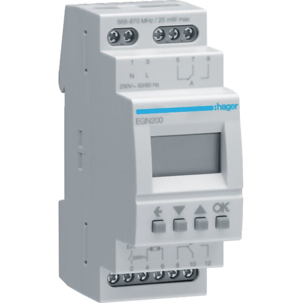 Hager Digit.Multi-Zeitschaltuhr m.Bluetooth 2-Kanal EGN200